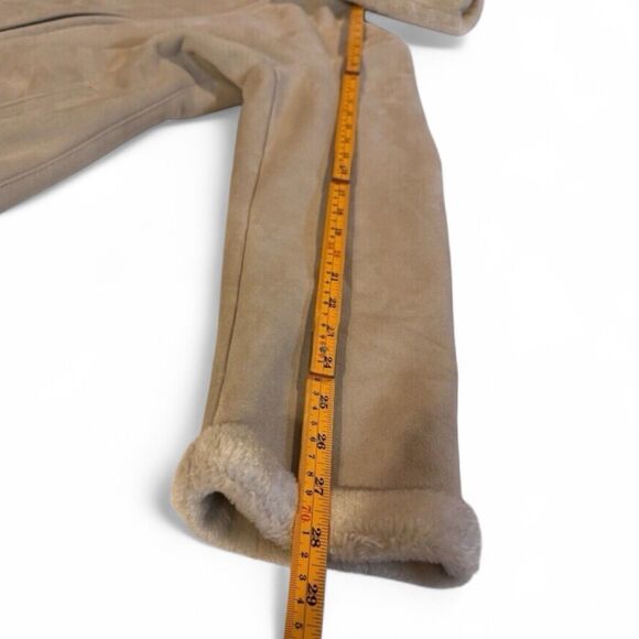 Fleet Street Women’s Faux Fur Suede Jacket Coat Hooded Fleece Size Small - Picture 3 of 8